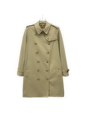 Burberry Light Brown Cotton Double-Breasted Belted Trench Coat
